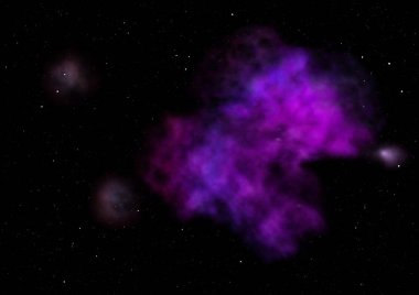 Sonsuz bir yıldız alanının küçük bir parçası. 3B görüntüleme