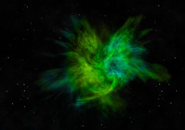 Sonsuz bir yıldız alanının küçük bir parçası. 3B görüntüleme