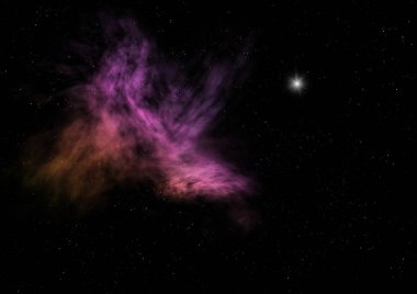 Sonsuz bir yıldız alanının küçük bir parçası. 3B görüntüleme