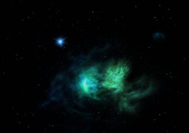 Parlak bir nebula ve yıldız alanı olmaktan çok uzak. 3B görüntüleme