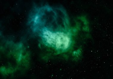 Sonsuz bir yıldız alanının küçük bir parçası. 3B görüntüleme