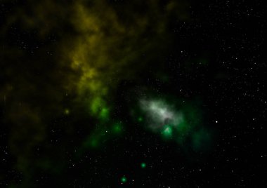 Sonsuz bir yıldız alanının küçük bir parçası. 3B görüntüleme