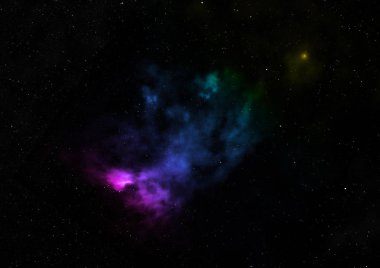 Sonsuz bir yıldız alanının küçük bir parçası. 3B görüntüleme