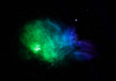 Parlak bir nebula ve yıldız alanı olmaktan çok uzak. 3B görüntüleme