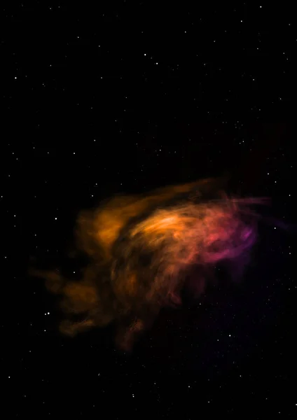 Campo estelar en el espacio y una nebulosa. Renderizado 3D — Foto de Stock