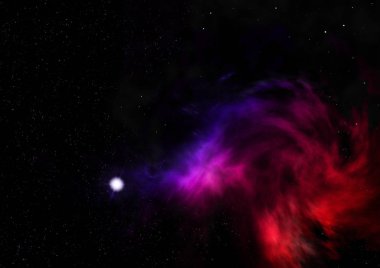 Sonsuz bir yıldız alanının küçük bir parçası. 3B görüntüleme