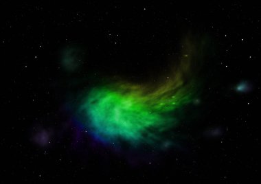 Parlak bir nebula ve yıldız alanı olmaktan çok uzak. 3B görüntüleme