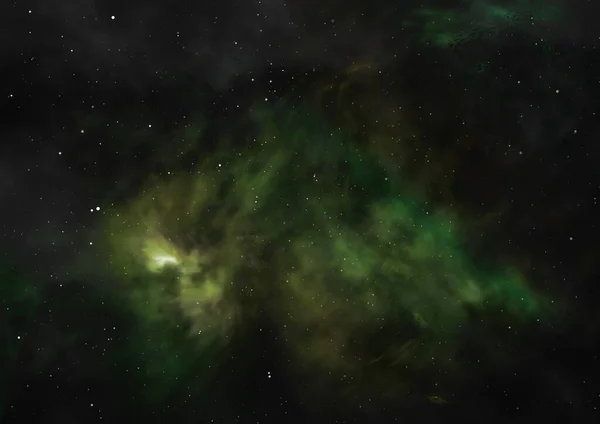 Sternenfeld im All und ein Nebel. 3D-Rendering — Stockfoto