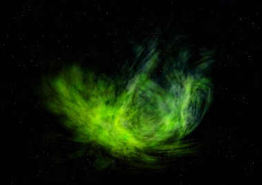 Parlak bir nebula ve yıldız alanı olmaktan çok uzak. 3B görüntüleme