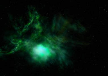 Parlayan nebula ve yıldız alanı olmak. 3B görüntüleme