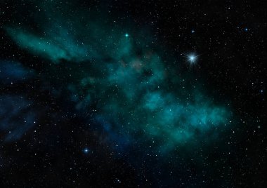 Sonsuz bir yıldız alanının küçük bir parçası. 3B görüntüleme