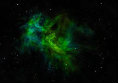 Sonsuz bir yıldız alanının küçük bir parçası. 3B görüntüleme