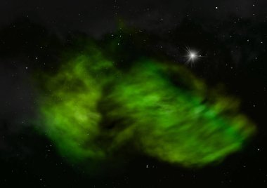 Evrendeki sonsuz uzay alanının küçük bir parçası. Bu görüntünün elementleri NASA tarafından döşenmiştir. 3B görüntüleme