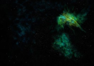 Sonsuz bir yıldız alanının küçük bir parçası. 3B görüntüleme