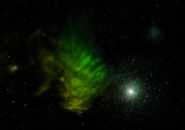 Sonsuz bir yıldız alanının küçük bir parçası. 3B görüntüleme