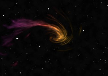 Sonsuz bir yıldız alanının küçük bir parçası. 3B görüntüleme