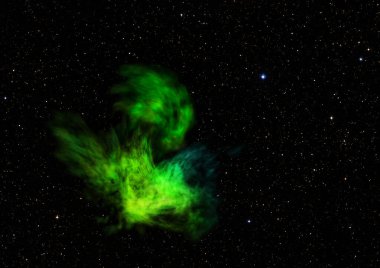 Sonsuz bir yıldız alanının küçük bir parçası. 3B görüntüleme