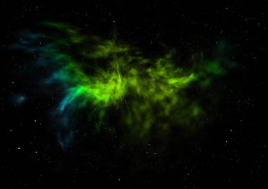 Sonsuz bir yıldız alanının küçük bir parçası. 3B görüntüleme