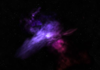 Parlayan nebula ve yıldız alanı olmak. 3B görüntüleme