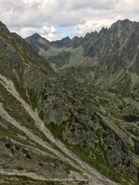 Tatra Milli Parkı Slovakya, Polonya'da yürüyüş. Landscpes ve dağ ile panorama.