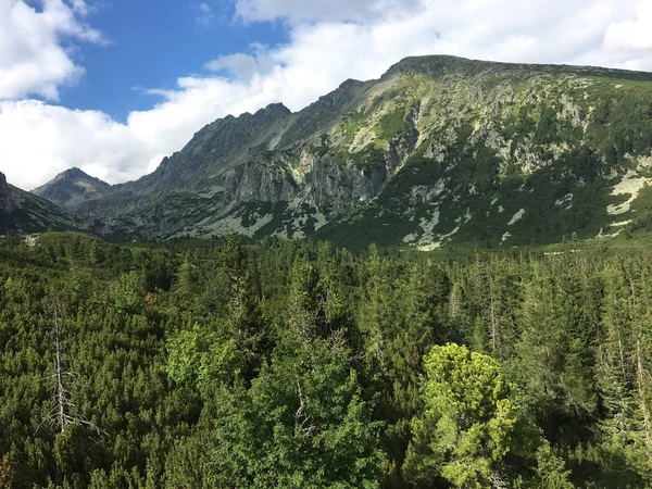 Tatra Milli Parkı Slovakya, Polonya'da yürüyüş. Landscpes ve dağ ile panorama.