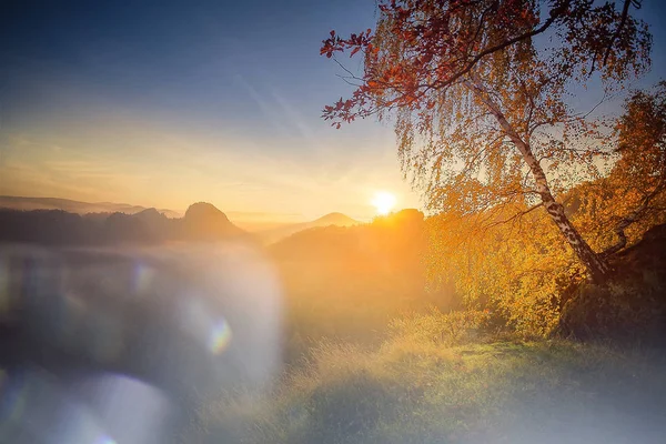 Meditação Luz Suave Parque Nacional Saxon Suíça Alemão Perto Dresden — Fotografia de Stock