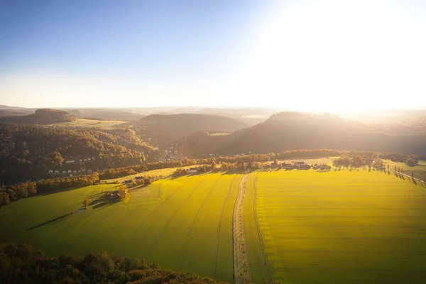 Grande Luce Del Tramonto Culmine Una Mesa Nel Parco Nazionale — Foto Stock