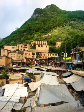 Historical town Masuleh in Gilan Province, Iran. Between great mountains and landscapes clipart