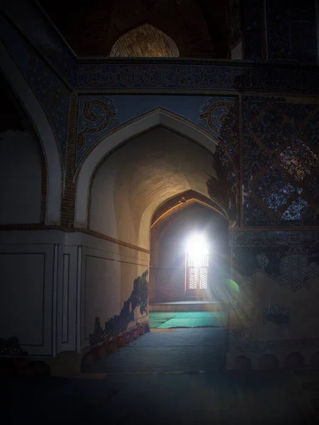 Linseneffekte Mit Licht Der Blauen Moschee Von Tabriz Schiitischer Islam — Stockfoto