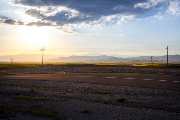 Landscape in Iran. Road trip to Tabriz in Iranian Azerbaijan.Beautiful and historical capitals of Iran and the present capital of East Azerbaijan province. Located in the Quru River valley, Sahand and Eynali mountains, close to Lake Urmia.