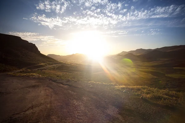 Lense Effecten Zonlicht Landschap Natuur Rond Khorramabad County West Iran — Stockfoto