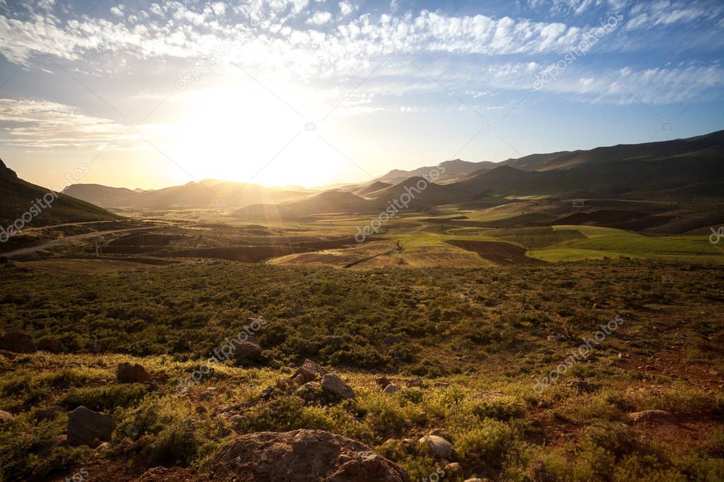 Landscape and nature around Khorramabad County, western Iran. One stop during a roadtrip in Iran. Hiking tours in the mountains and waterfalls. Bisheh, Lorestan Province.