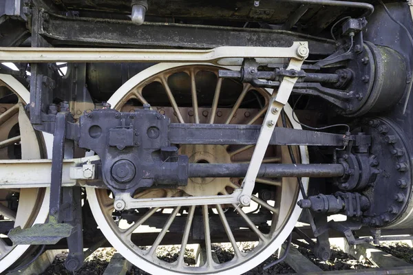 Detalhes Locomotiva Vapor Antiga — Fotografia de Stock
