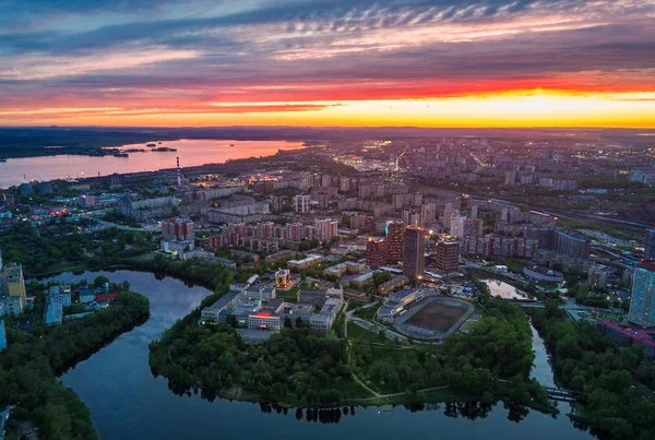 Yekaterinburg Russia May 2017 Aerial Shot Yekaterinburg City Downtown Summer — 스톡 사진