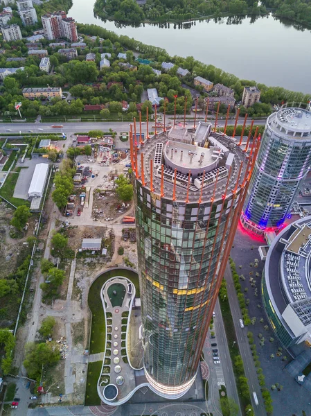 Yekaterinburg Russia May 2017 Aerial Shot Scyscraper Yekaterinburg City Centre — 스톡 사진