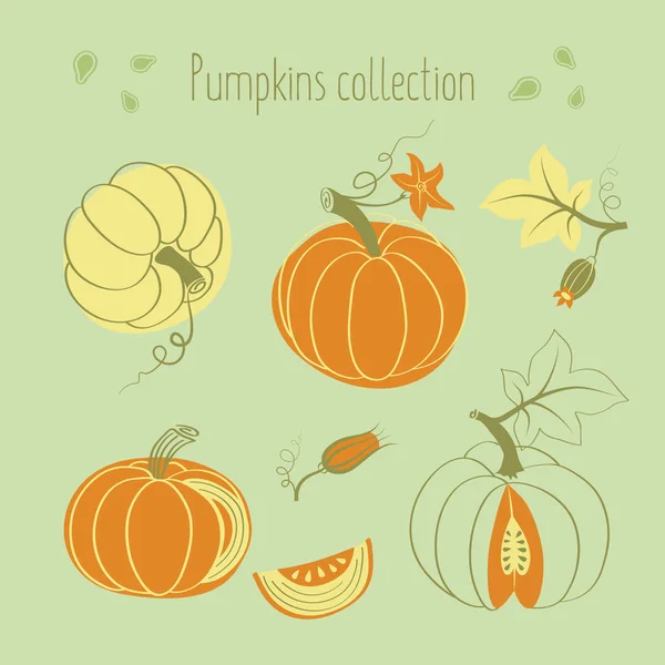 Vector Illustration Pumpkins Form Seamless Pattern Scandinavian Style Perfect Design — Stock Vector