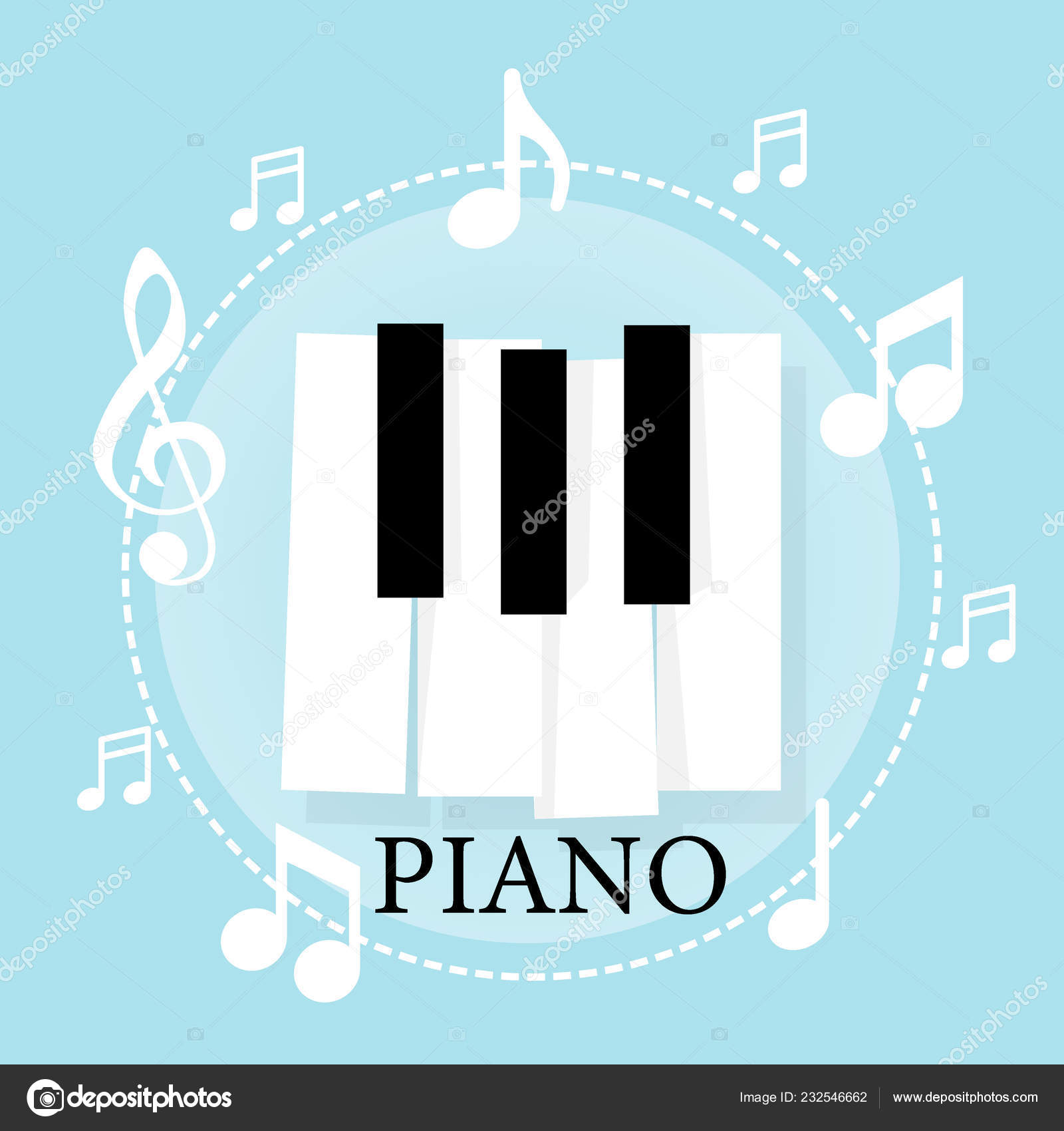 Music Piano Keyboard Notes Poster Background Template Music Vector