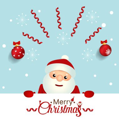 Noel Noel Baba ile Noel tebrik kartı. Vektör çizim