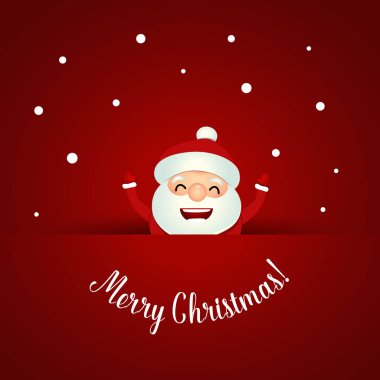 Noel Noel Baba ile Noel tebrik kartı. Vektör çizim.