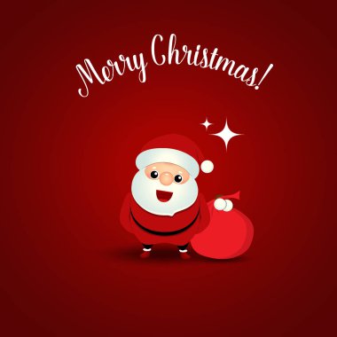 Noel Noel Baba ile Noel tebrik kartı. Vektör çizim.