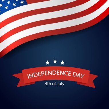 Mutlu Bağımsızlık günü kartı Amerika Birleşik Devletleri. Amerikan bayrağı tasarım, vektör çizim kağıt.