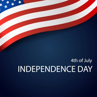 Mutlu Bağımsızlık günü kartı Amerika Birleşik Devletleri. Amerikan bayrağı tasarım, vektör çizim kağıt.