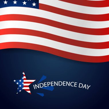 Mutlu Bağımsızlık günü kartı Amerika Birleşik Devletleri. Amerikan bayrağı tasarım, vektör çizim kağıt.