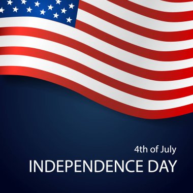 Mutlu Bağımsızlık günü kartı Amerika Birleşik Devletleri. Amerikan bayrağı tasarım, vektör çizim kağıt.