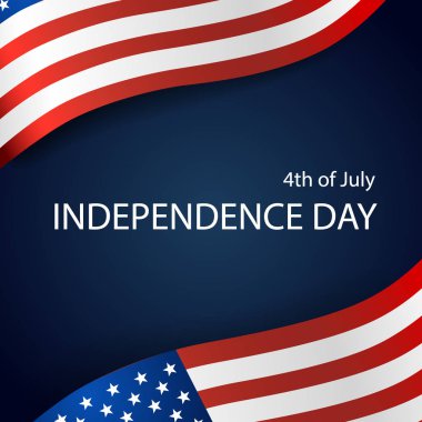 Mutlu Bağımsızlık günü kartı Amerika Birleşik Devletleri. Amerikan bayrağı tasarım, vektör çizim kağıt.