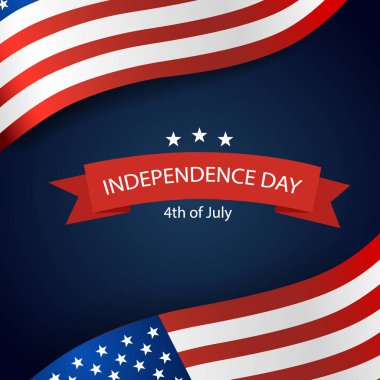 Mutlu Bağımsızlık günü kartı Amerika Birleşik Devletleri. Amerikan bayrağı tasarım, vektör çizim kağıt.