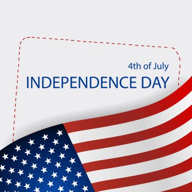Mutlu Bağımsızlık günü kartı Amerika Birleşik Devletleri. Amerikan bayrağı tasarım, vektör çizim kağıt.