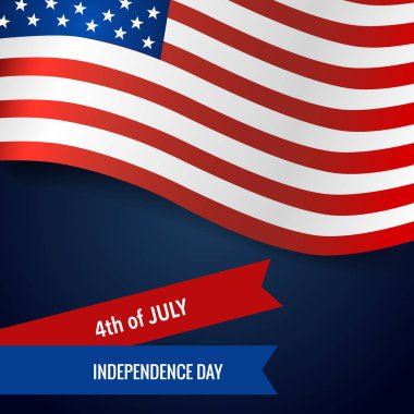 Mutlu Bağımsızlık günü kartı Amerika Birleşik Devletleri. Amerikan bayrağı tasarım, vektör çizim kağıt.