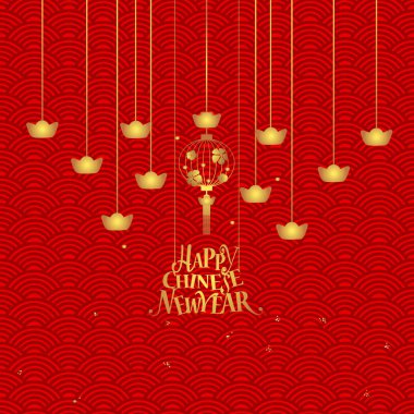 Çin yeni yıl arka plan tasarımı. Vektör İllüstrasyonu.