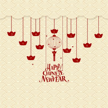 Çin yeni yıl arka plan tasarımı. Vektör İllüstrasyonu.